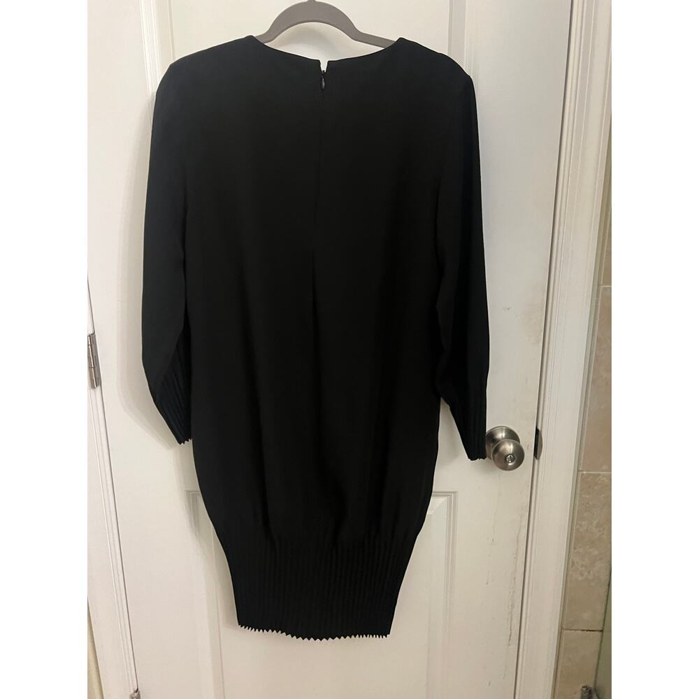 COS Pleated Cocoon shift Dress Sz 6 Black capsule Modern Minimalist professional - Picture 4 of 12